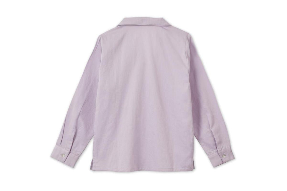 Baby LS Organic Cotton Woven Collared Shirt - Lavender - Button Down Shirt