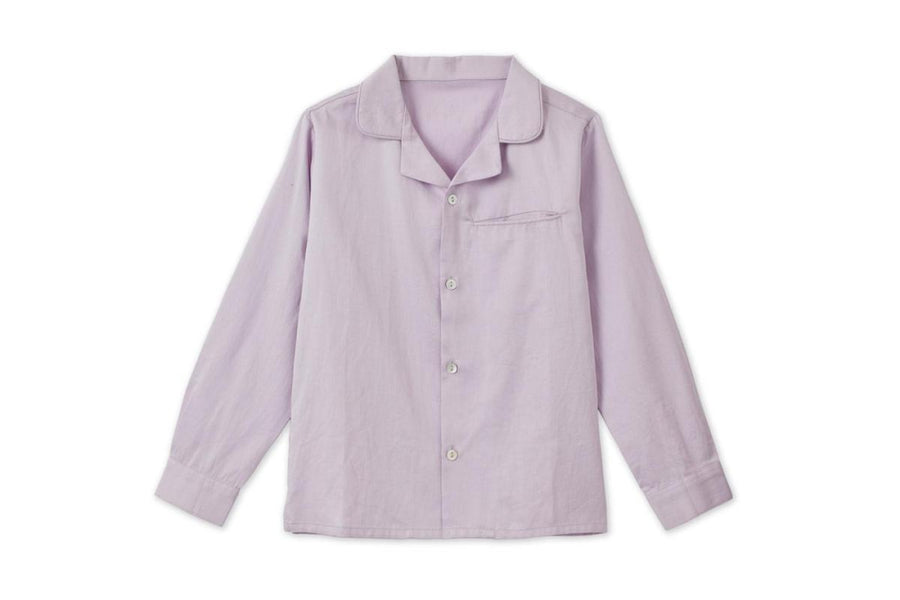 Baby LS Organic Cotton Woven Collared Shirt - Lavender - Button Down Shirt