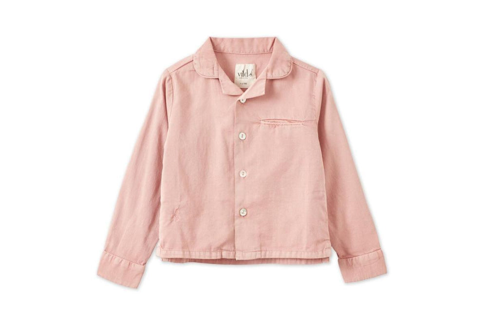 Baby LS Organic Cotton Woven Collared Shirt - Pink Quartz - Button Down Shirt
