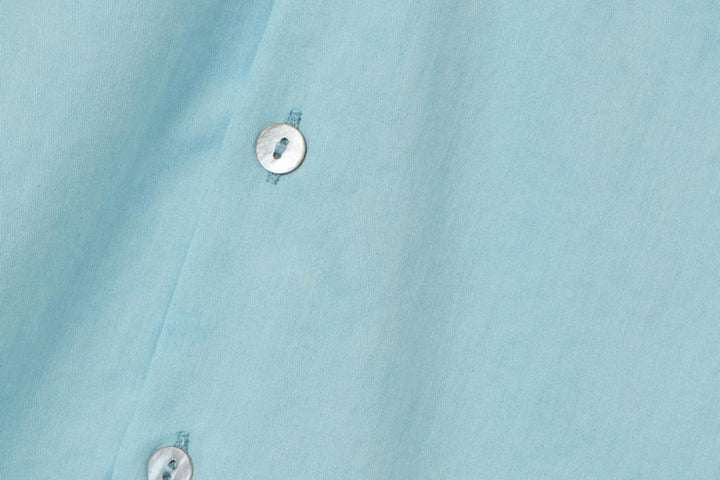 Baby LS Organic Cotton Woven Peter Pan Collared Shirt - Sky Blue - Collared Shirt