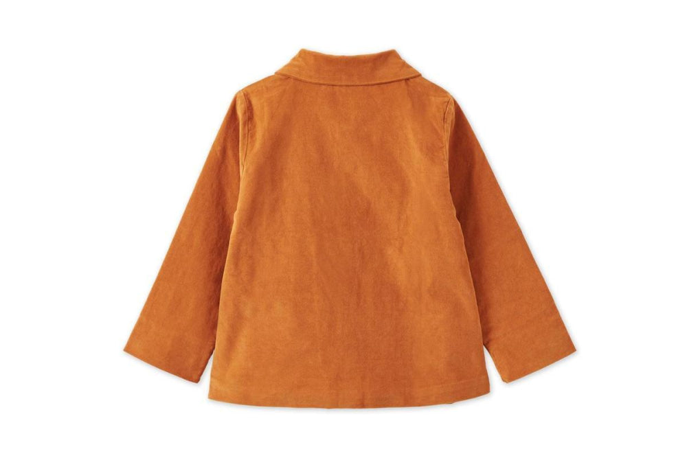 Baby Organic Cotton Velvet Jacket - Raw Sienna - Jacket