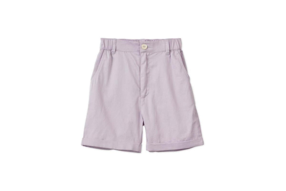 Baby Organic Cotton Woven Bermuda Shorts - Lavender - Bermuda Short