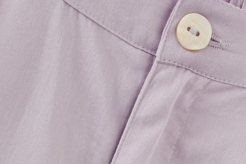 Baby Organic Cotton Woven Bermuda Shorts - Lavender - Bermuda Short
