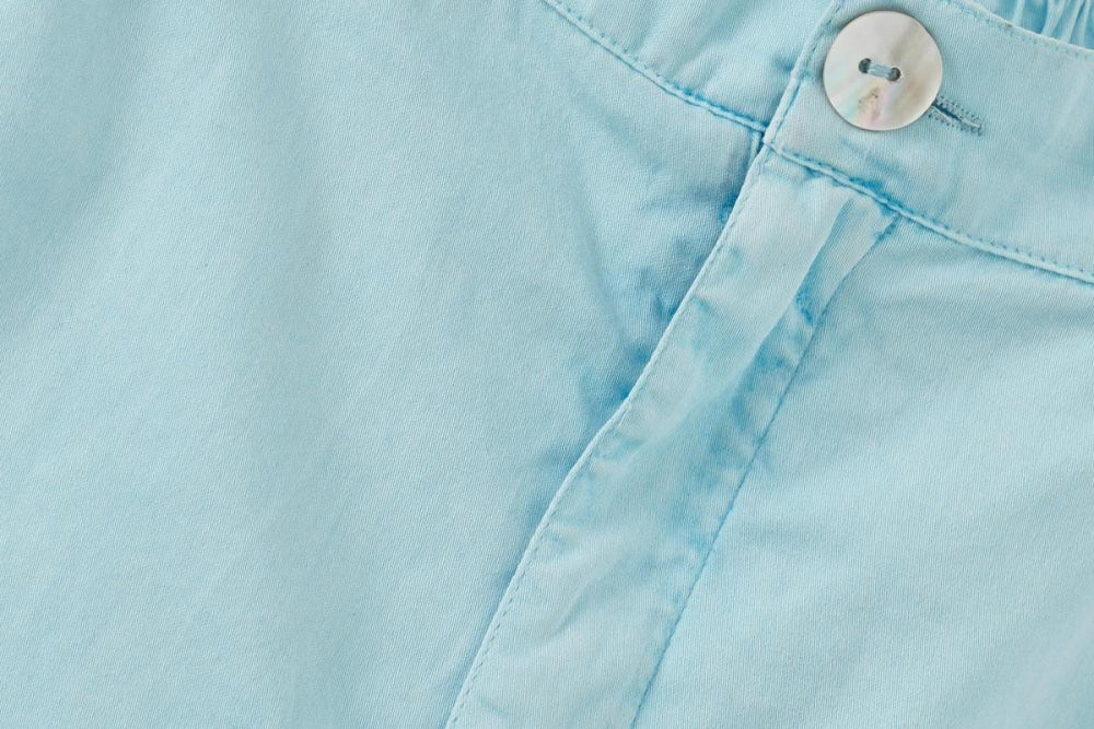 Baby Organic Cotton Woven Bermuda Shorts - Sky Blue - Bermuda Short
