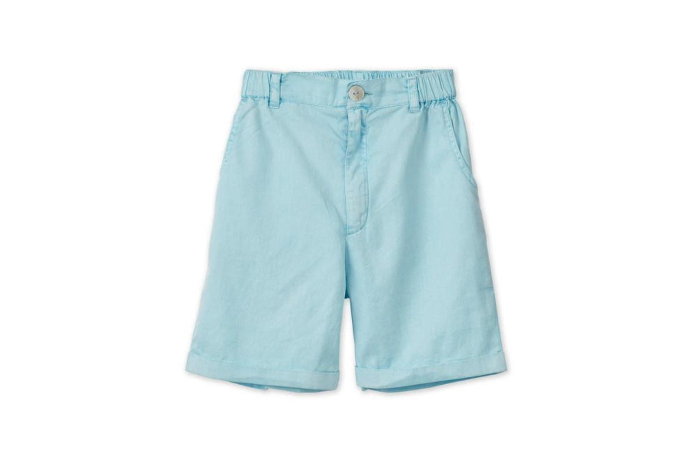 Baby Organic Cotton Woven Bermuda Shorts - Sky Blue - Bermuda Short