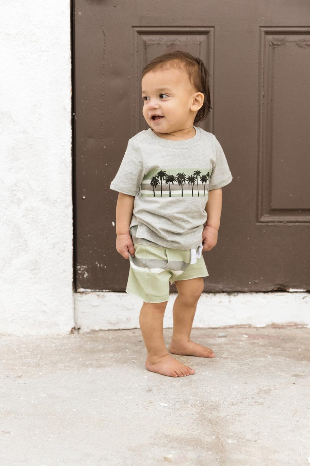 Baby Palm Striped Tee - T-shirt