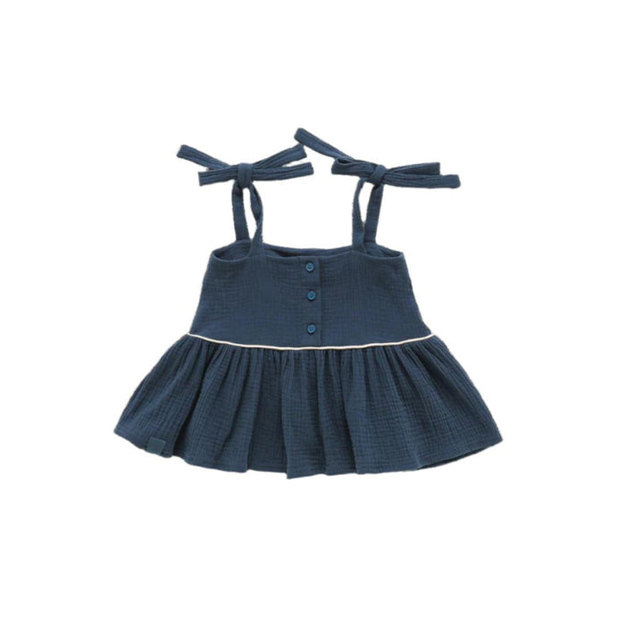 Baby Peplum Top with Ties - Navy - Tank Top
