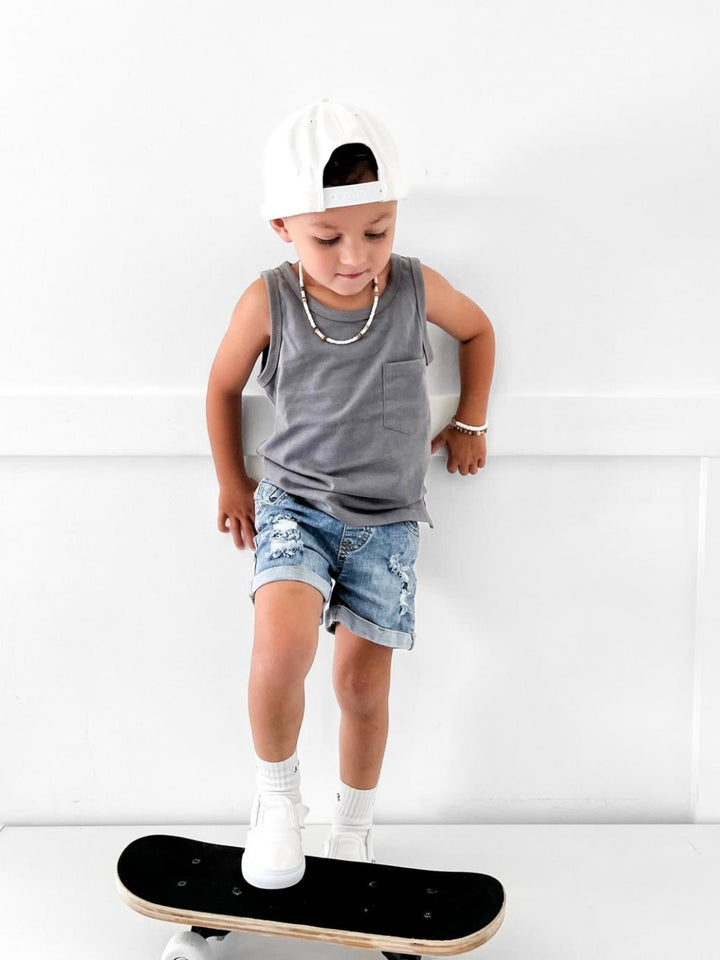 Baby Pocket Tank - Charcoal - Tank Top
