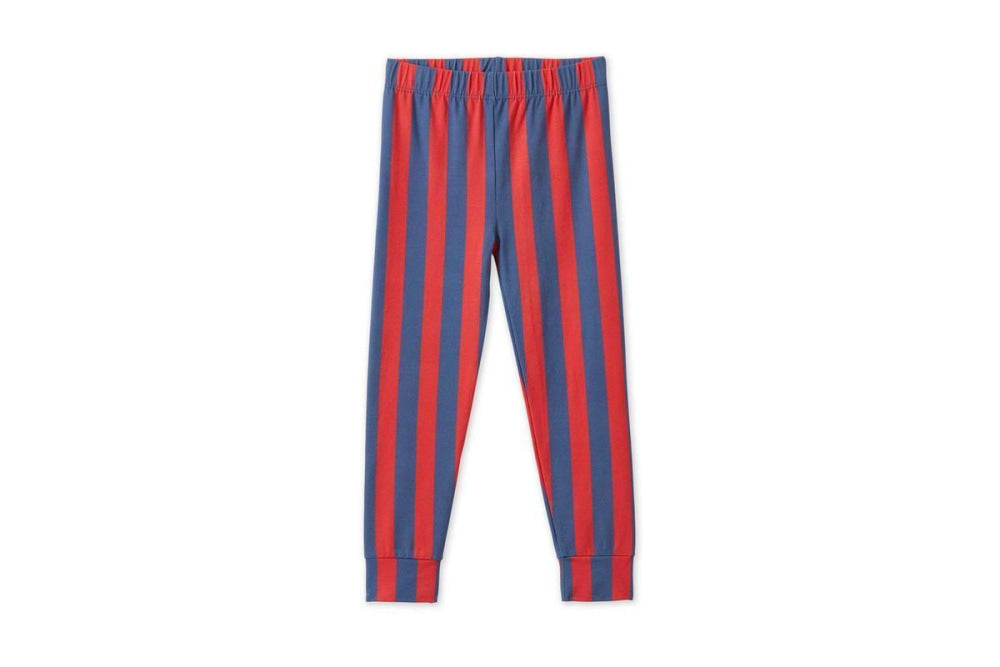 Baby Striped Tencel™ Leggings - Blue/Red Stripe - Leggings