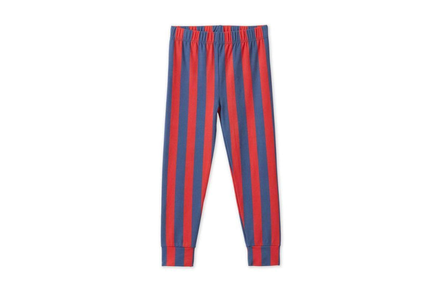 Baby Striped Tencel™ Leggings - Blue/Red Stripe - Leggings