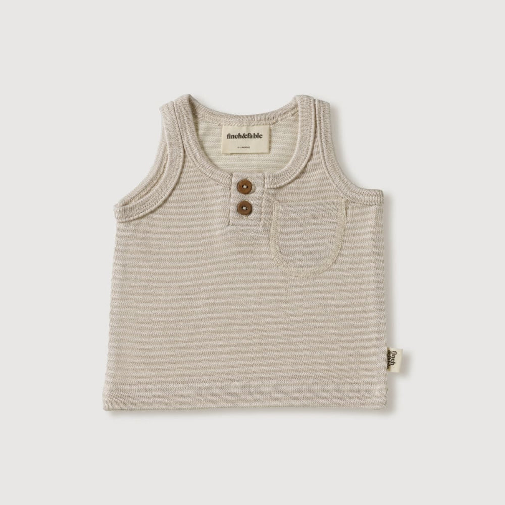 Baby Tank Top - Stone Stripe - Tank Top
