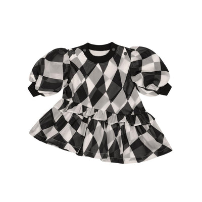 Baby Terry and Organza Dress - Black - 0-3m - Dresses