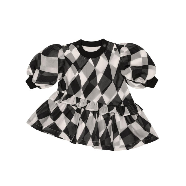 Baby Terry and Organza Dress - Black - 0-3m - Dresses