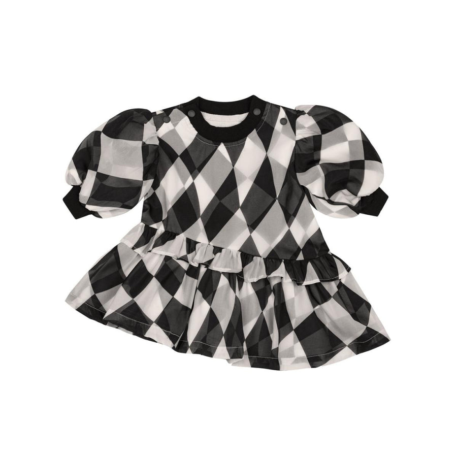 Baby Terry and Organza Dress - Black - 0-3m - Dresses