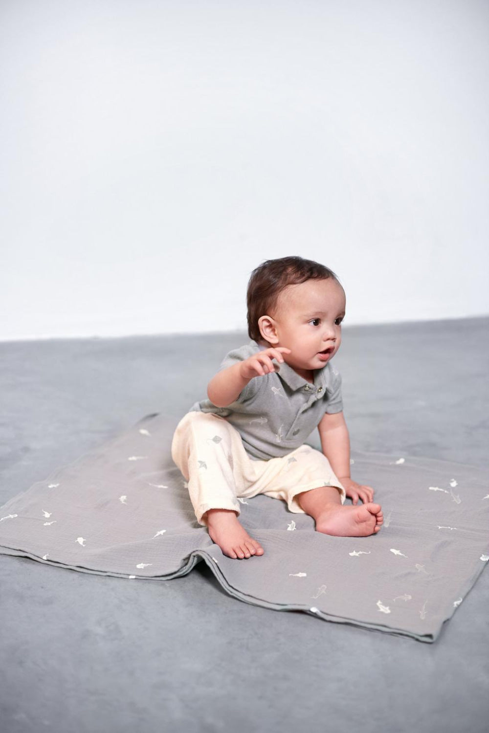 Baby Terry Harem Pants - Cream - Leggings