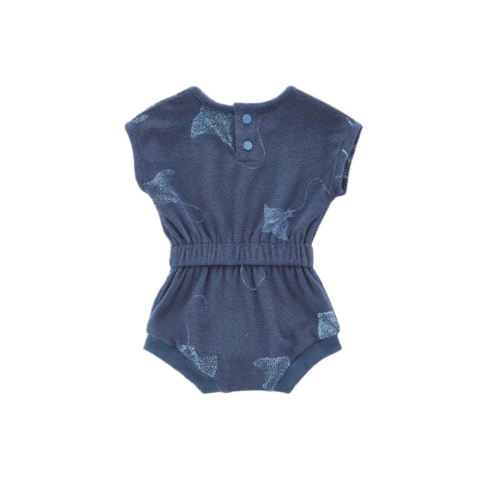 Baby Terry Romper - Navy - Romper