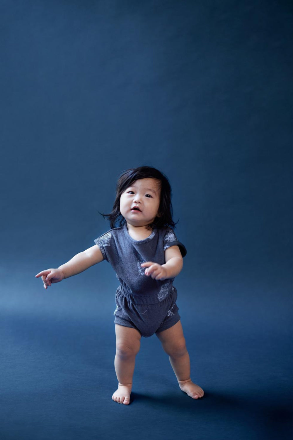 Baby Terry Romper - Navy - Romper