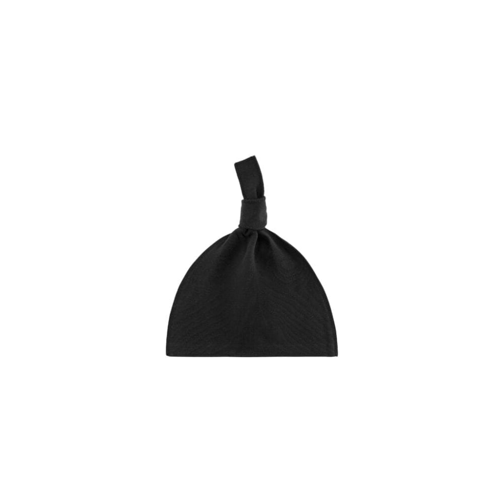 Baby Top Knot Hat - Black - Newborn - Knot Hat