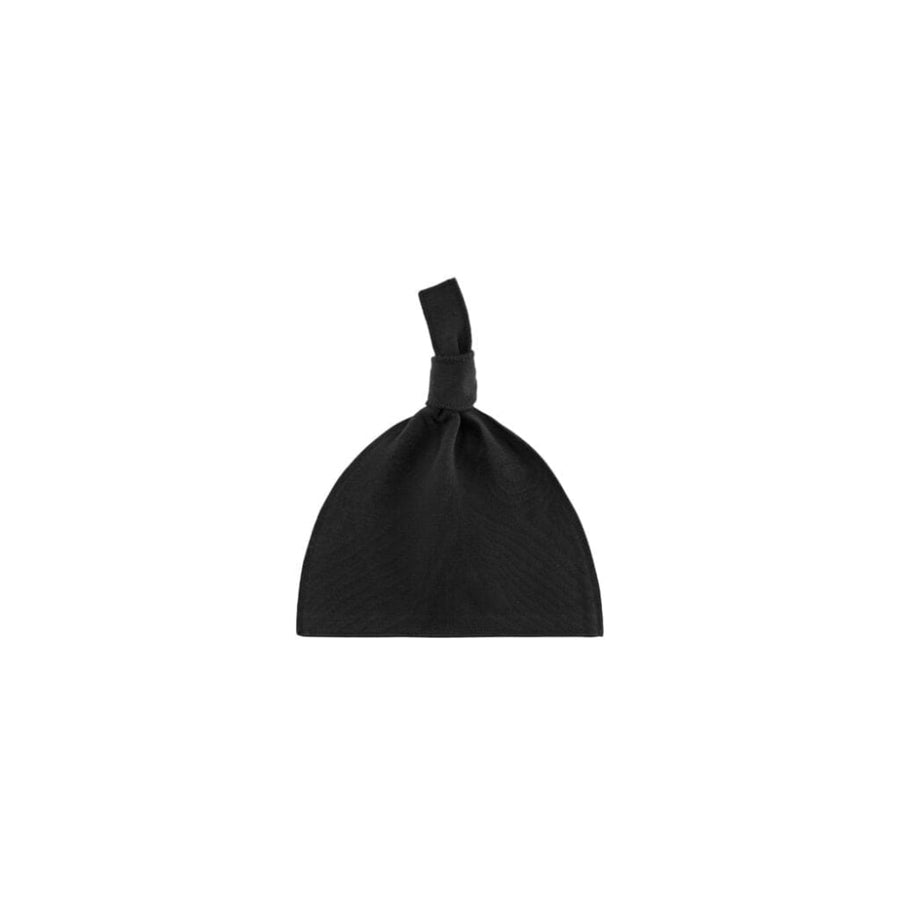 Baby Top Knot Hat - Black - Newborn - Knot Hat