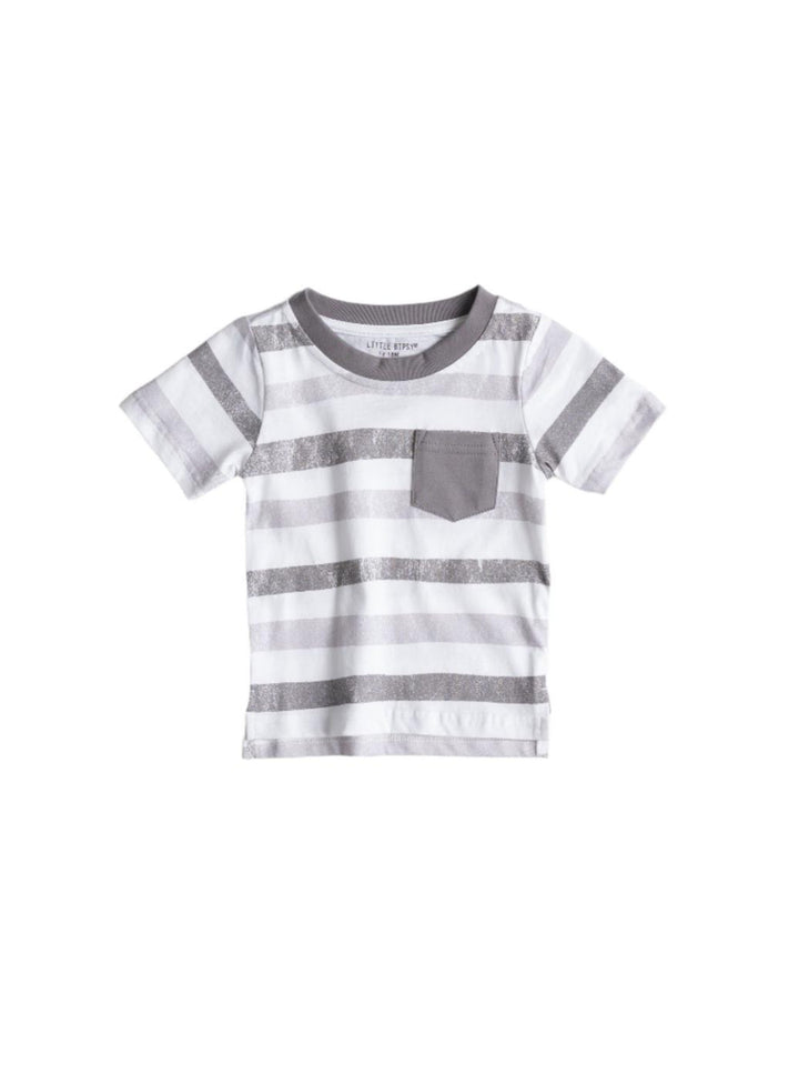 Baby Watercolor Striped Classic Tee - Charcoal - T-shirt