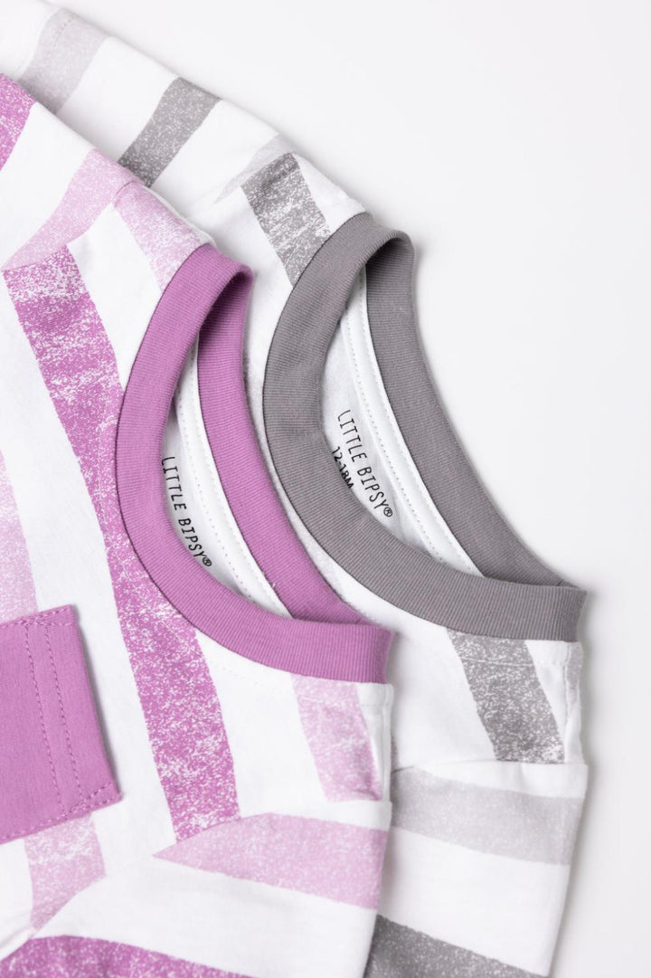 Baby Watercolor Striped Classic Tee - Charcoal - T-shirt