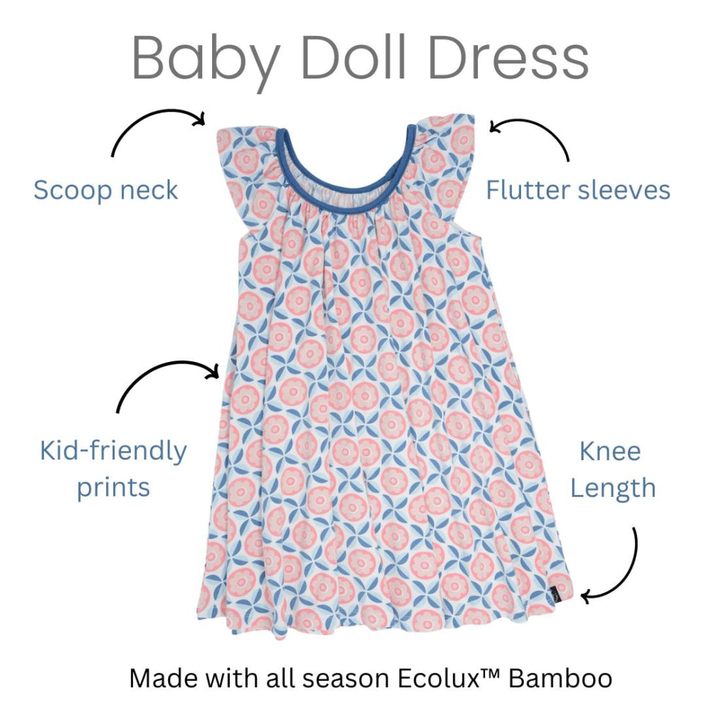Babydoll Dress - Groovy Flowers - Blouse