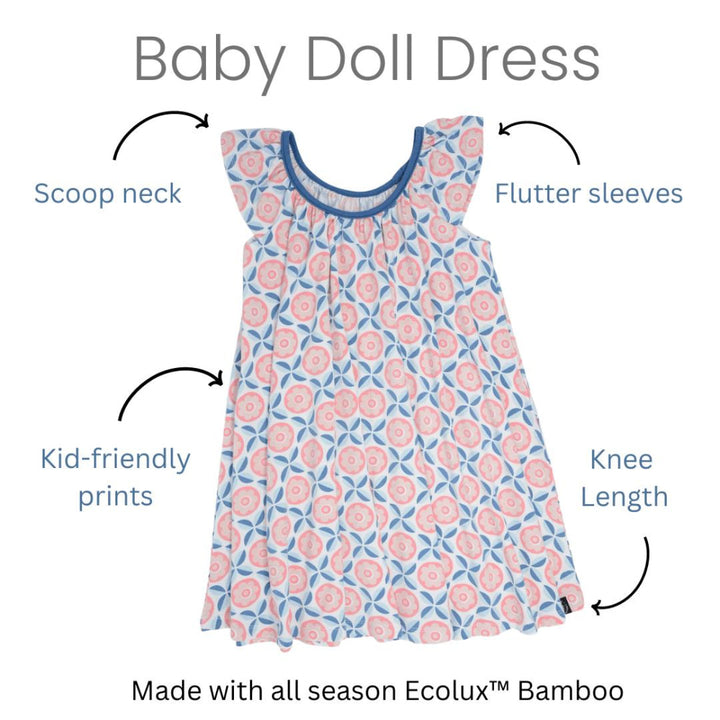 Babydoll Dress - Groovy Flowers - Blouse