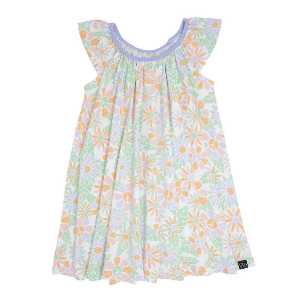 Babydoll Dress - Groovy Flowers - Blouse