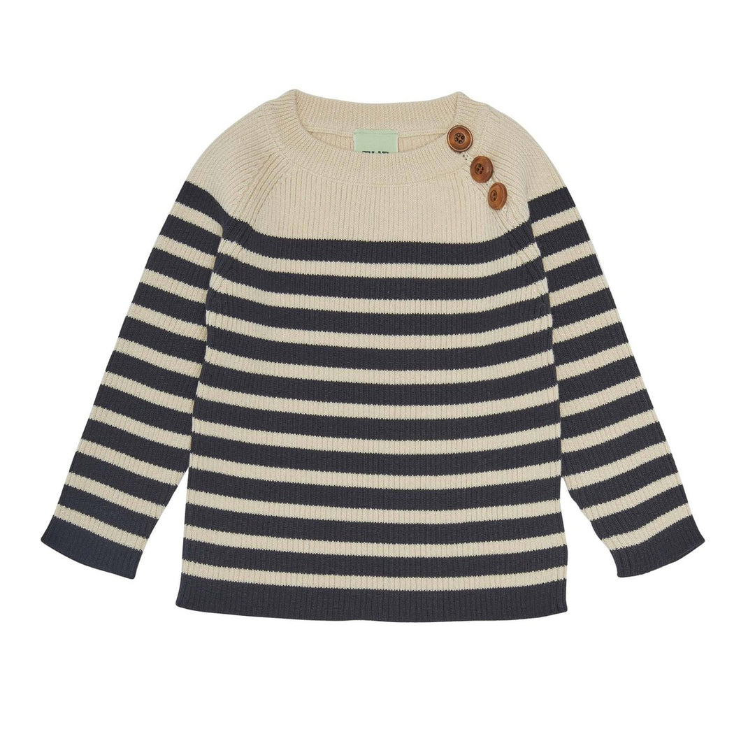 Baby Sweater - Ecru/Dark Navy