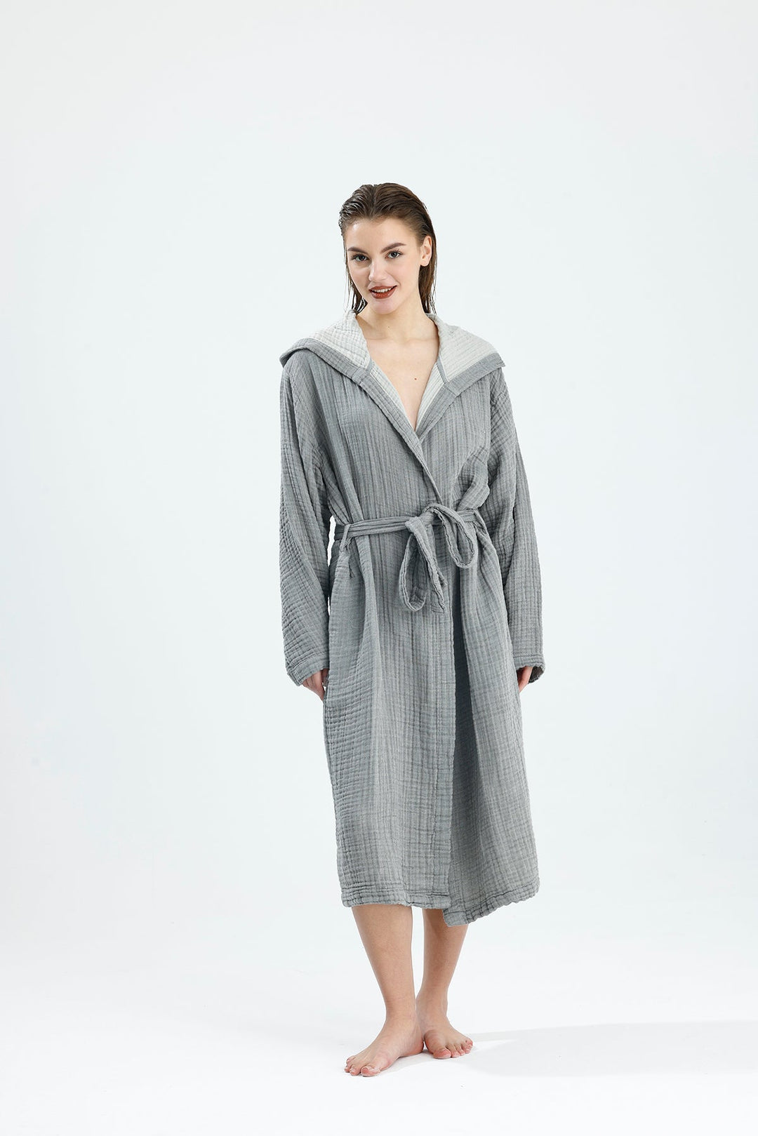 Muslin Gray Bathrobe