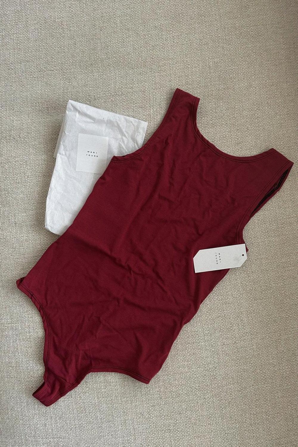 Backless Thong Bodysuit - Wine - FINAL SALE - XL - Bodysuit