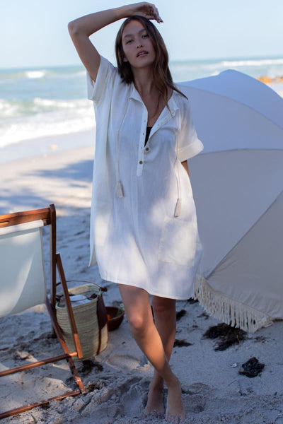 Baja Caftan - Ivory Organic - One Size - Dresses