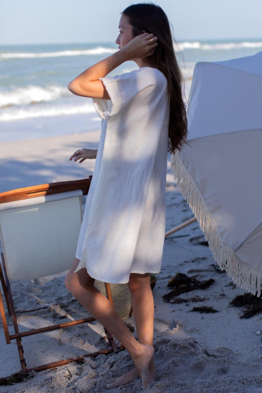 Baja Caftan - Ivory Organic - One Size - Dresses