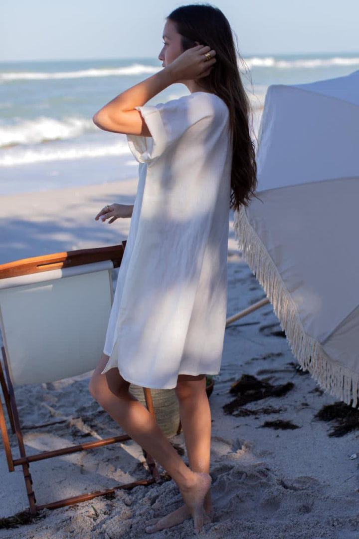 Baja Caftan - Ivory Organic - One Size - Dresses
