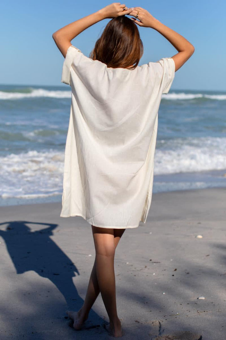 Baja Caftan - Ivory Organic - One Size - Dresses