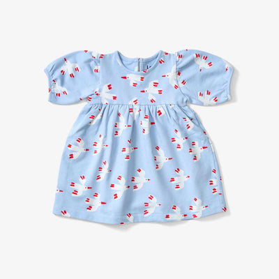 Balloon Sleeve Dress - Bird Sky - Dresses
