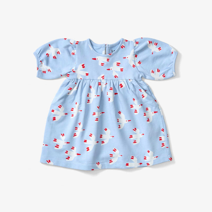 Balloon Sleeve Dress - Bird Sky - Dresses
