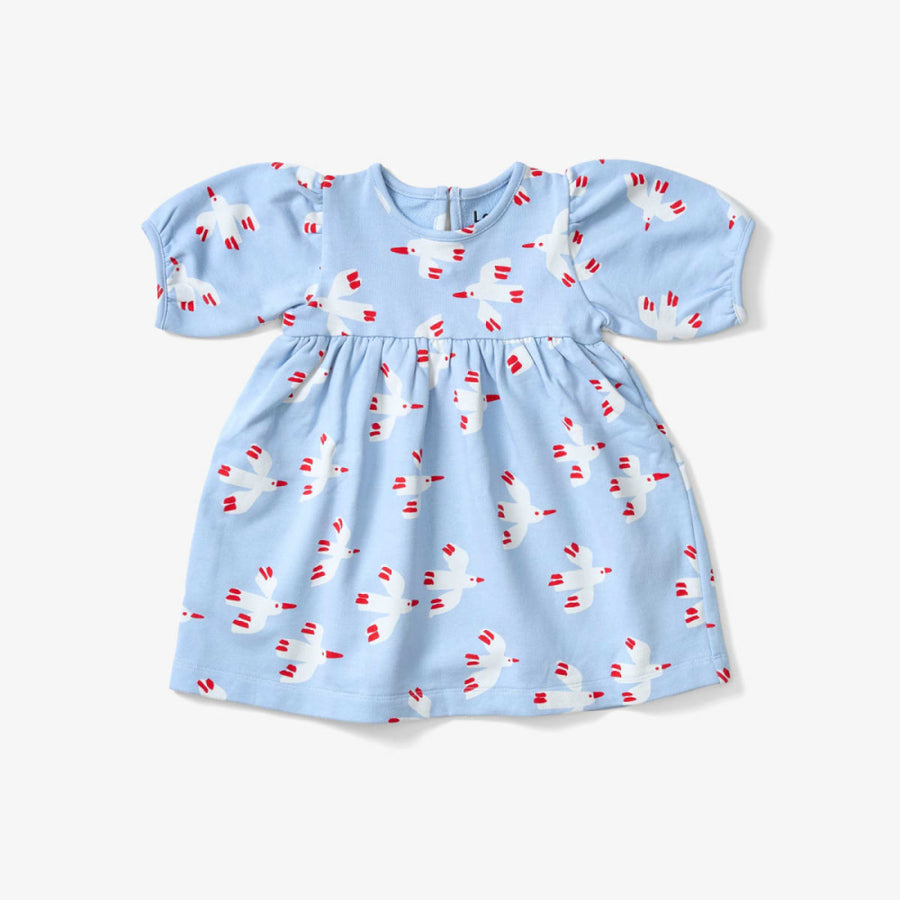 Balloon Sleeve Dress - Bird Sky - Dresses