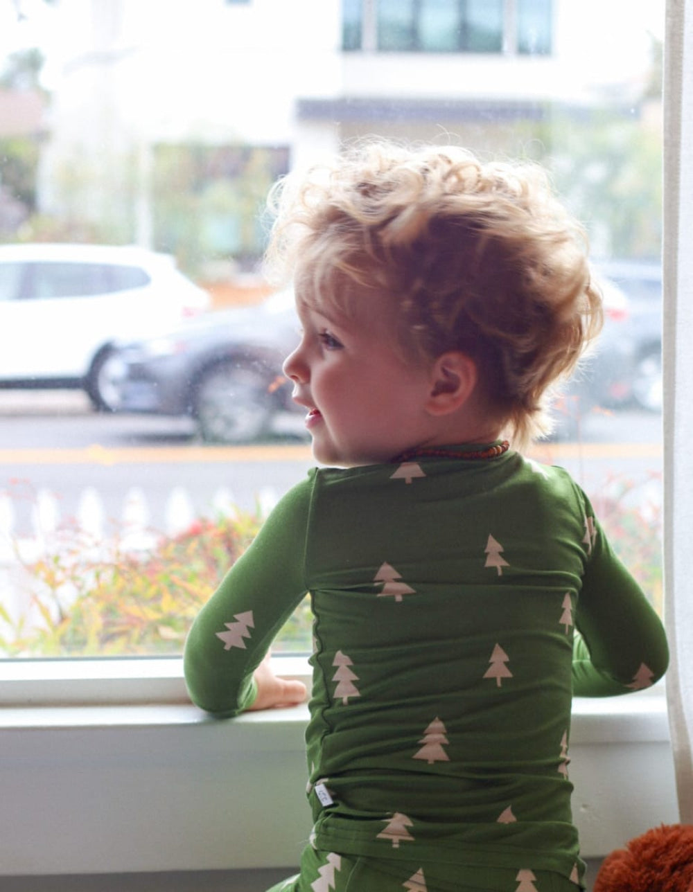 Bamboo Zip Romper - Christmas Trees - Onesie