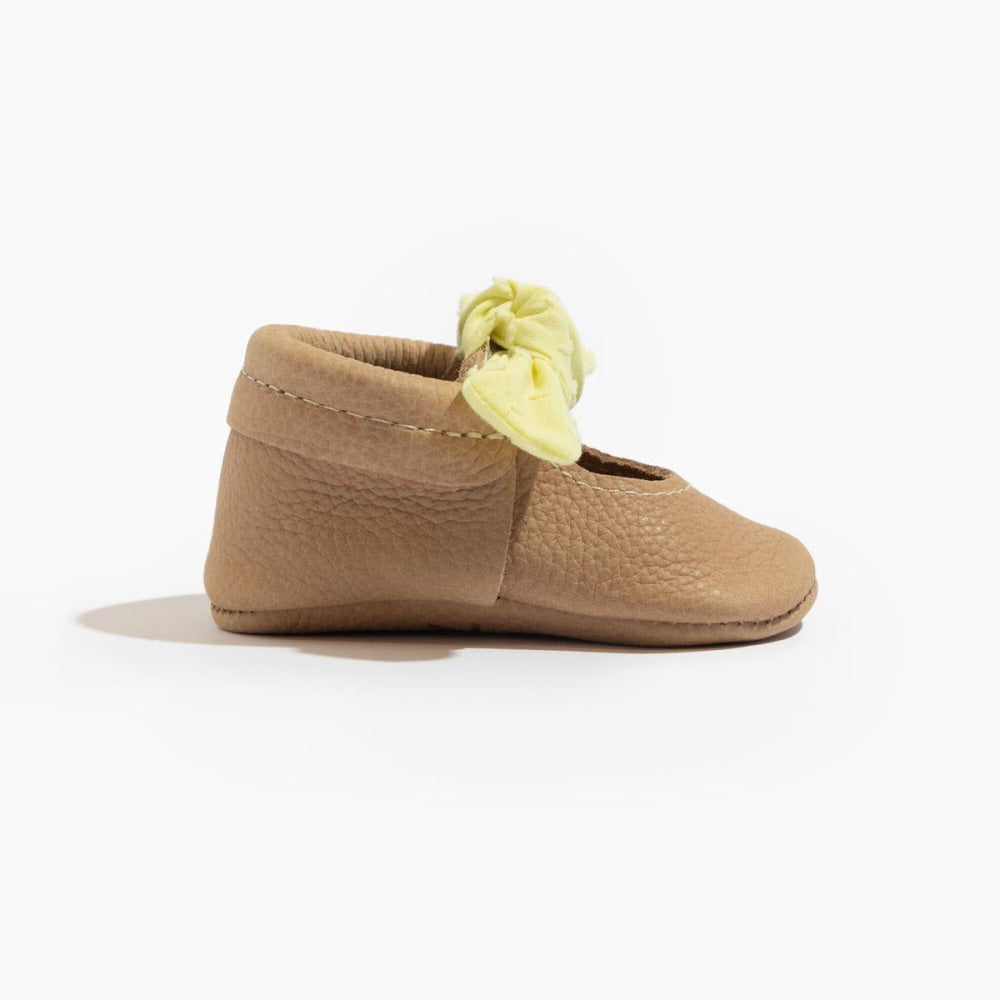 Banana Cream Knotted Bow Baby Shoe - ’Flats - Baby Kids Adult All’