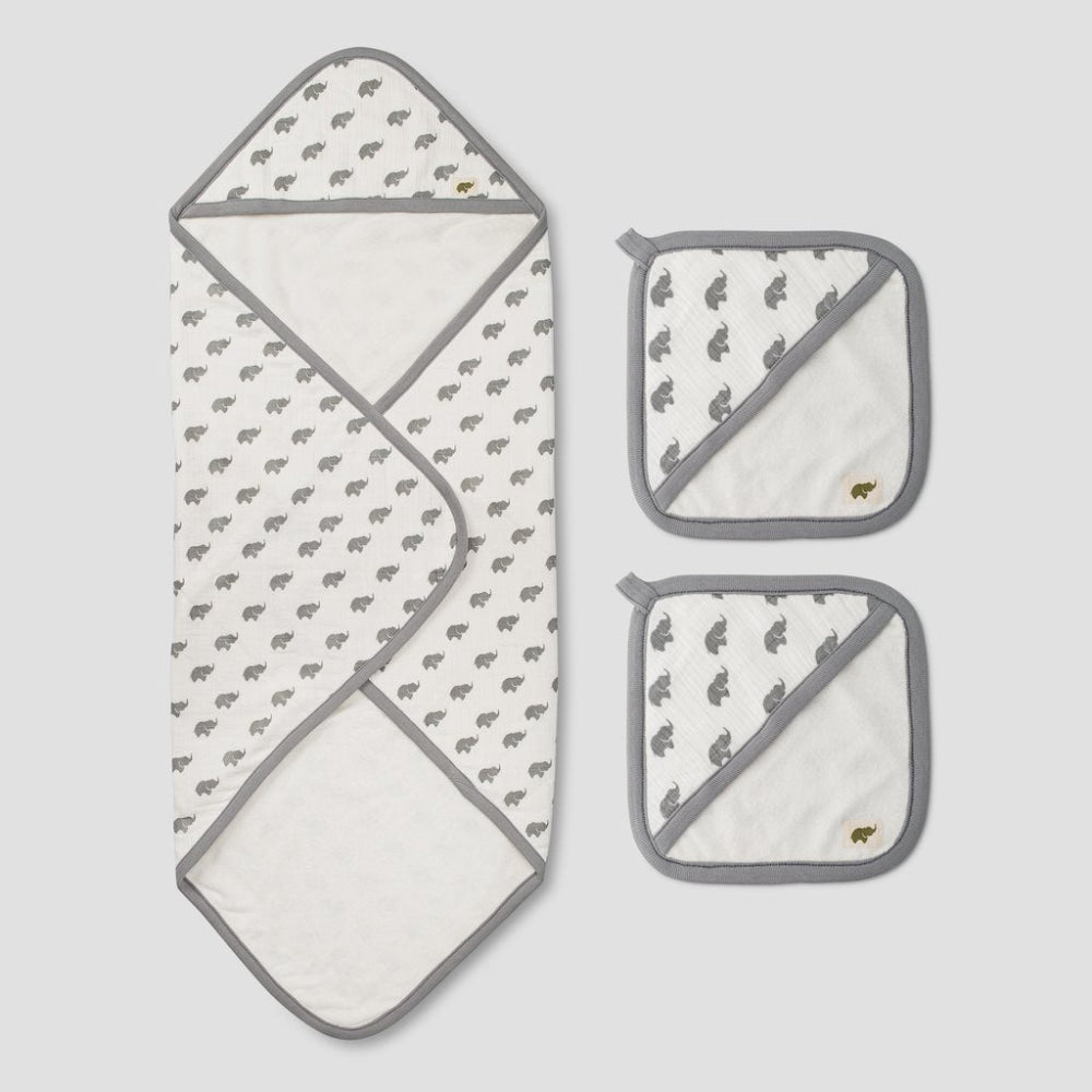 Bath Bundle - Grey Elephant - One Size - Towel