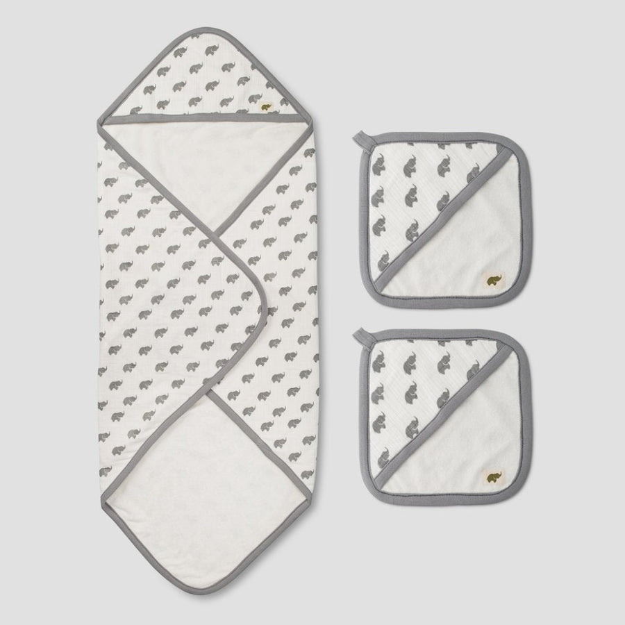 Bath Bundle - Grey Elephant - One Size - Towel