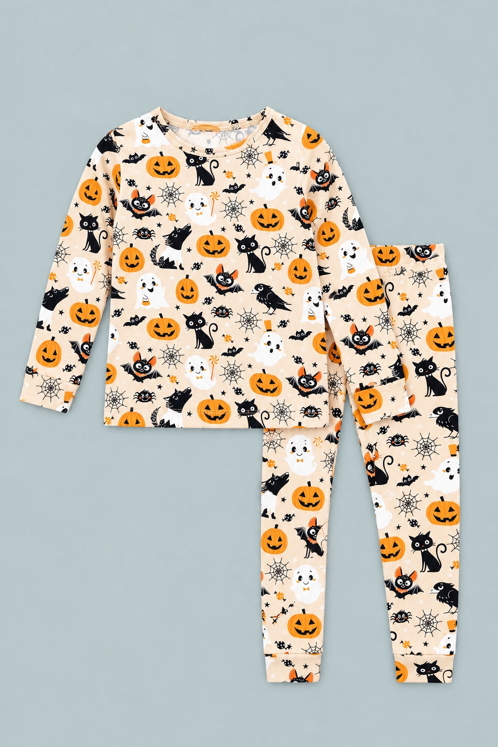 Big Kid Pajama Bats And Cats - Halloween