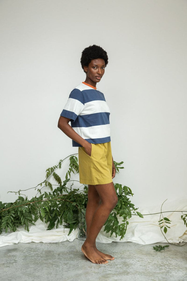 Bay-Sue Organic Cotton Top - Midnight and White Bold Stripe - T-shirt