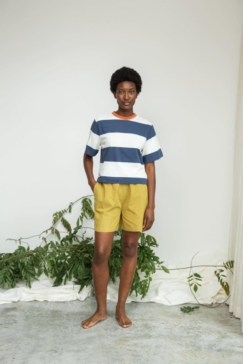 Bay-Sue Organic Cotton Top - Midnight and White Bold Stripe - T-shirt