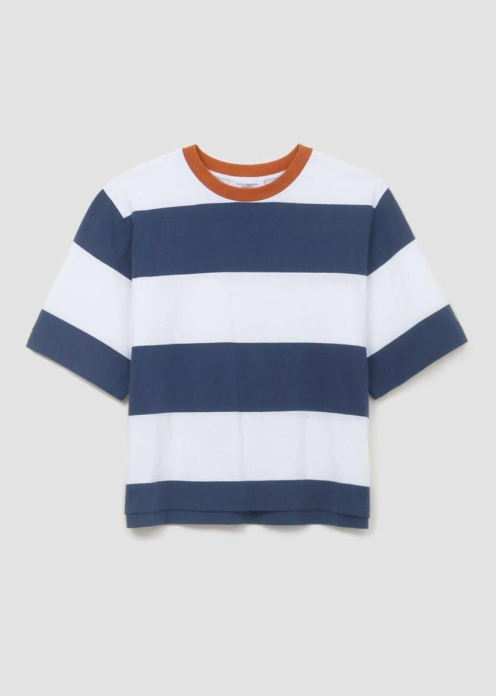 Bay-Sue Organic Cotton Top - Midnight and White Bold Stripe - T-shirt