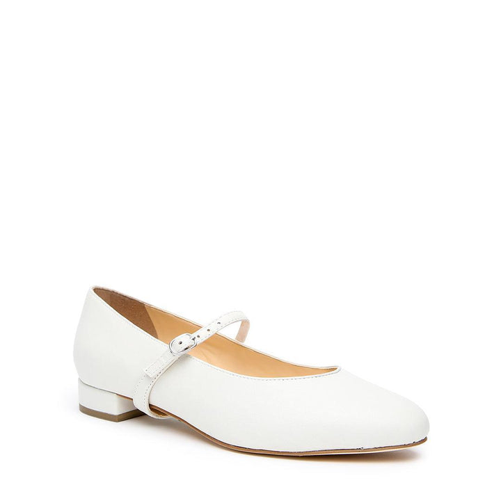 White Ballet Flat + Twiggy Strap - White