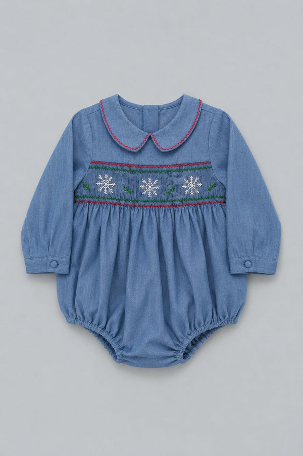 George Long Sleeves Baby Boy Bubble - Blue