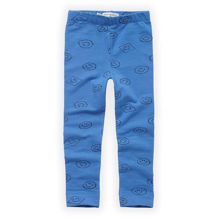 Smiley Print Legging - Molecule Blue