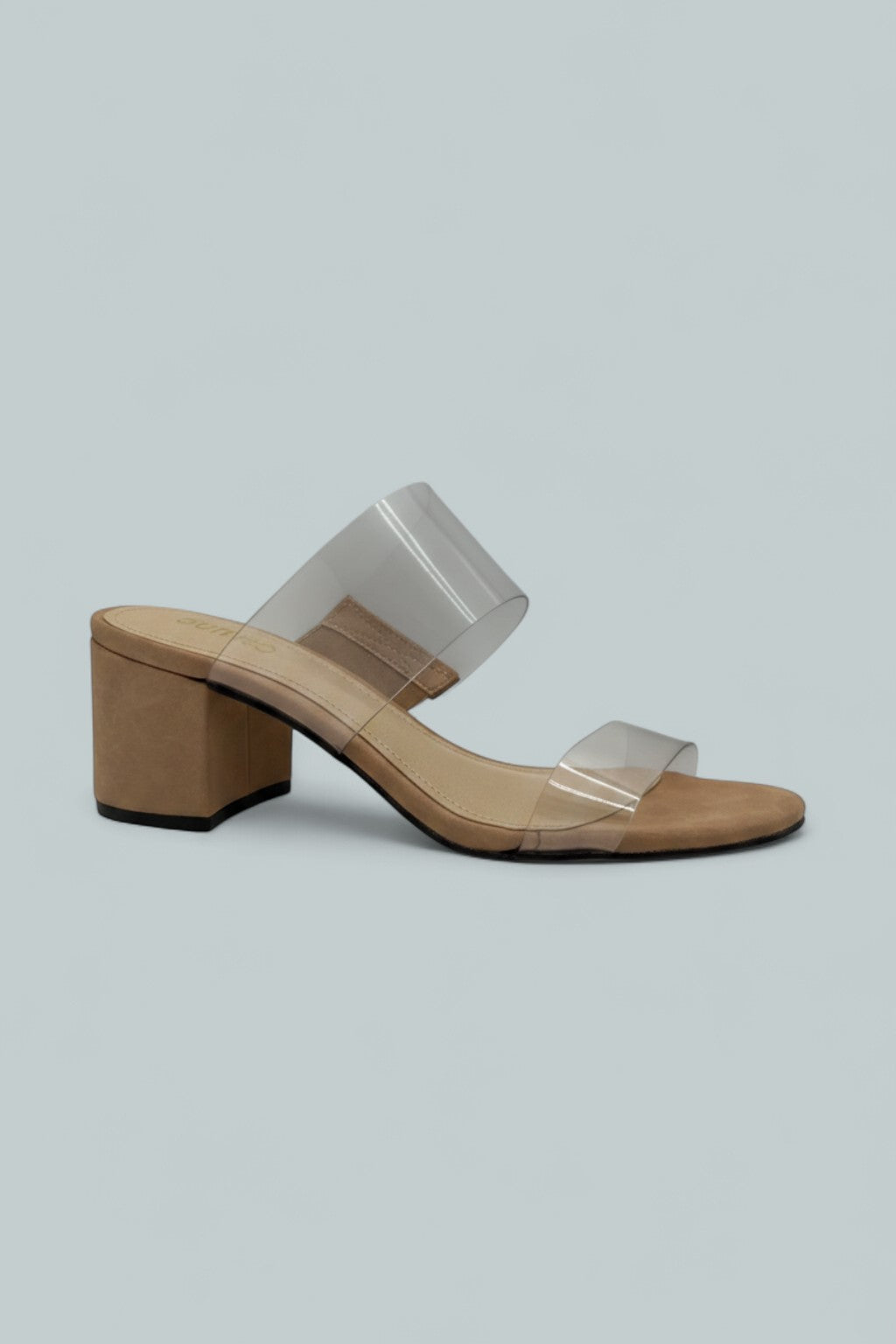 Victorie Clear Strap Block Heel Sandals - Transparent